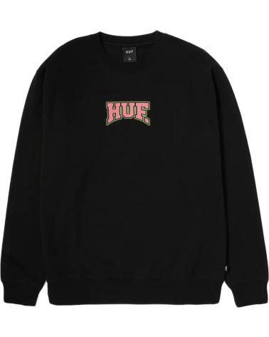 HUF BLACK CREWNECK SWEATSHIRT FOR MEN NEGRO