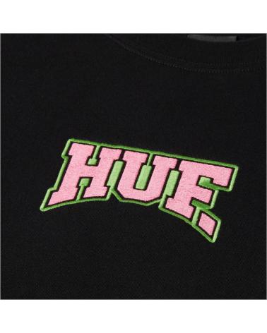 HUF BLACK CREWNECK SWEATSHIRT FOR MEN NEGRO