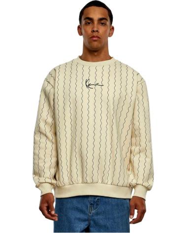 KARL KANI BEIGE VERTICAL STRIPED SWEATSHIRT FOR MEN BEIGE