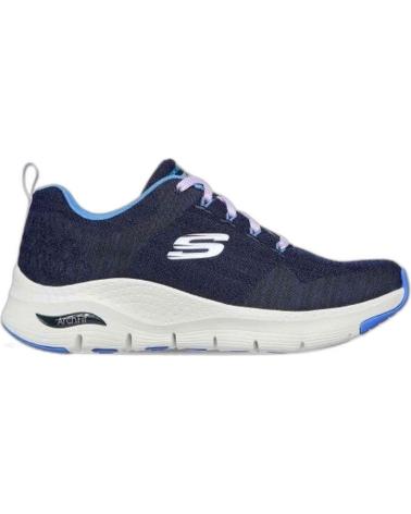 SKECHERS BASKETS CASUAL FEMME ARCH FIT BLEU MARINE AZUL