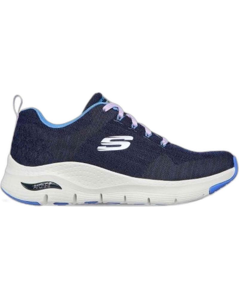 SKECHERS BASKETS CASUAL FEMME ARCH FIT BLEU MARINE AZUL