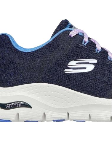 SKECHERS BASKETS CASUAL FEMME ARCH FIT BLEU MARINE AZUL