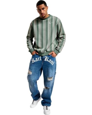 SUDADERA KARL KANI VERDE DE RAYAS CON LOGO BORDADO VERDE