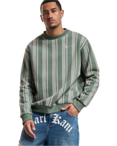 SUDADERA KARL KANI VERDE DE RAYAS CON LOGO BORDADO VERDE