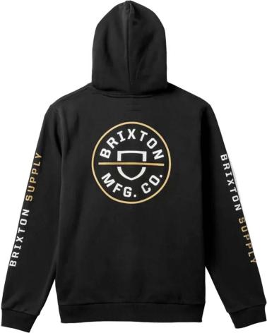 BRIXTON MEN'S HOODIE - STYLISH BLACK NEGRO