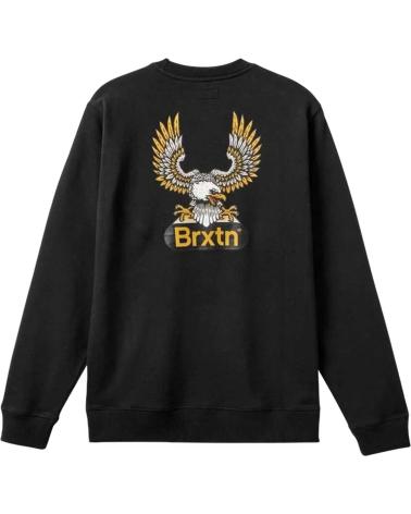 BRIXTON MEN'S CREWNECK SWEATSHIRT - CLASSIC BLACK DESIGN NEGRO