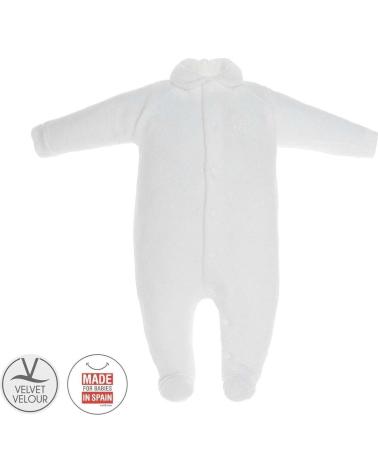 CAMBRASS WHITE BABY ROMPER FOR NEWBORN BLANCO