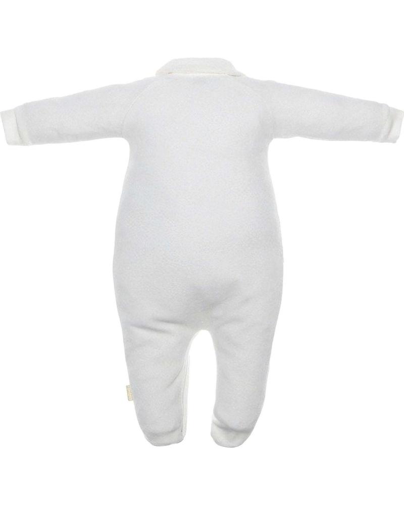 CAMBRASS WHITE BABY ROMPER FOR NEWBORN BLANCO