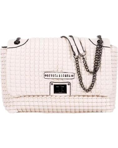 BORSA A TRACOLLA DEVOTA LOMBA TRAPUNTATA BEIGE CON CATENA BEIGE