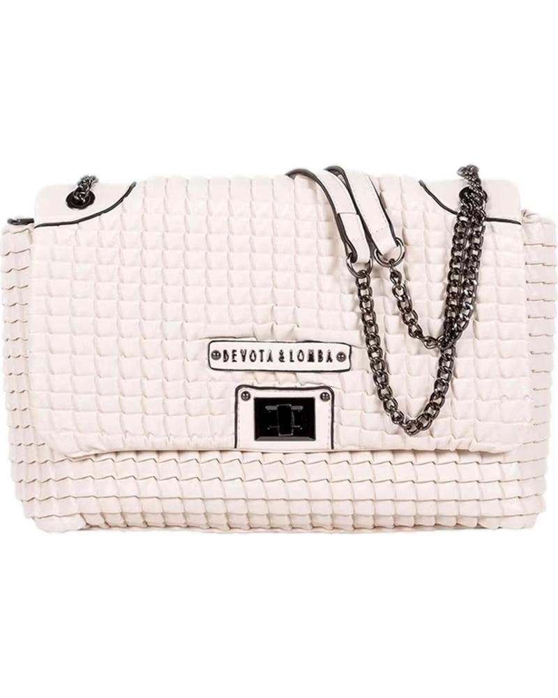 BORSA A TRACOLLA DEVOTA LOMBA TRAPUNTATA BEIGE CON CATENA BEIGE