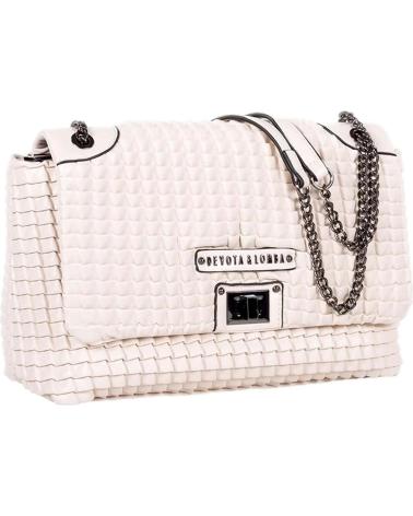 BORSA A TRACOLLA DEVOTA LOMBA TRAPUNTATA BEIGE CON CATENA BEIGE
