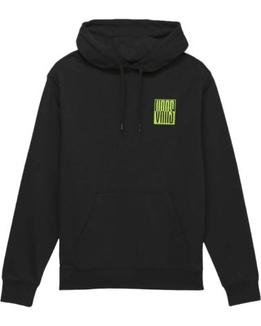 VANS OFF THE WALL BLACK HOODED SWEATSHIRT WITH DISTORTED GRAPHIC NEGRO
