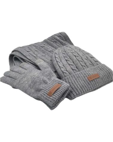 CARAMELO WOMEN'S WINTER SET - GREY SCARF, HAT & GLOVES GRIS