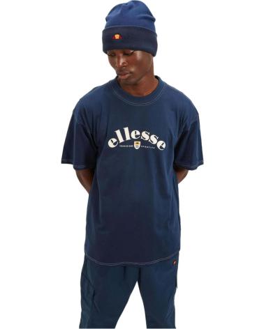 ELLESSE MEN'S NAVY BLUE T-SHIRT WITH CLASSIC LOGO AZUL