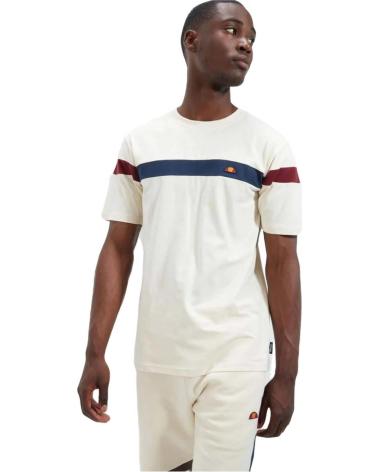 ELLESSE MEN'S BEIGE T-SHIRT WITH HORIZONTAL STRIPES BEIGE
