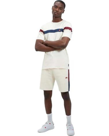 ELLESSE MEN'S BEIGE T-SHIRT WITH HORIZONTAL STRIPES BEIGE
