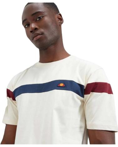 ELLESSE MEN'S BEIGE T-SHIRT WITH HORIZONTAL STRIPES BEIGE