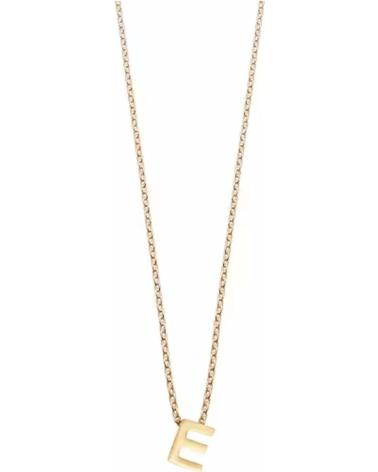 COLLIER PENDENTIF DURAN EXQUSE INITIAL 'E' ARGENT PLAQUÉ OR DORADO