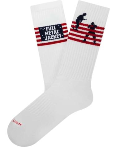 JIMMY LION WHITE SOCKS WITH AMERICAN FLAG DESIGN BLANCO