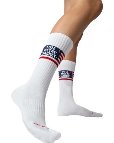 JIMMY LION WHITE SOCKS WITH AMERICAN FLAG DESIGN BLANCO