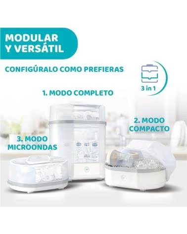 CHICCO ESTERILIZADOR DE BIBERÕES A VAPOR BRANCO 3 EM 1 BLANCO