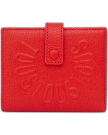 PORTEFEUILLE TOUS ROUGE AVEC FERMETURE À RABAT ET LOGO GRAVÉ ROJO