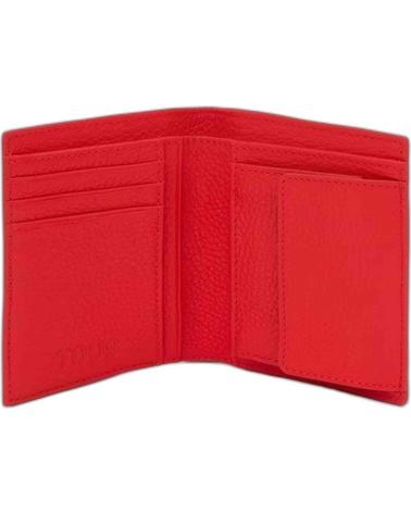 PORTEFEUILLE TOUS ROUGE AVEC FERMETURE À RABAT ET LOGO GRAVÉ ROJO