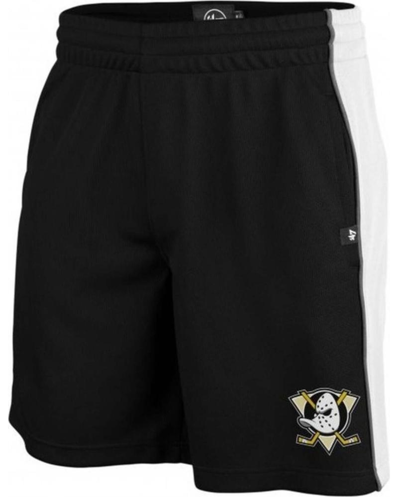 '47 BRAND SPORT-SHORTS FÜR HERREN - SCHWARZ MIT WEISSEM STREIFEN NEGRO
