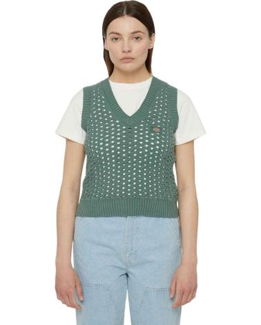 DICKIES PERFORATED KNIT V-NECK VEST - SAGE GREEN BLANCO