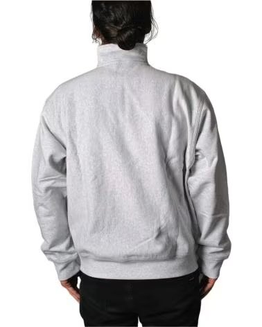 CARHARTT WIP SWEAT-SHIRT HALF ZIP AMERICAN SCRIPT I027014-482 ASH HEATHER GRIS