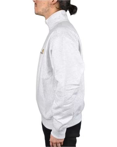CARHARTT WIP SWEAT-SHIRT HALF ZIP AMERICAN SCRIPT I027014-482 ASH HEATHER GRIS