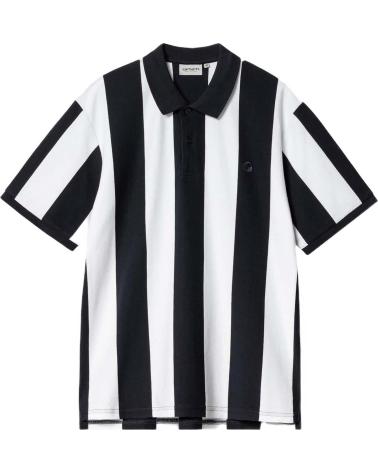 POLO CARHARTT WIP RAYURES BLANCHES ET NOIRES MANCHES COURTES AZUL