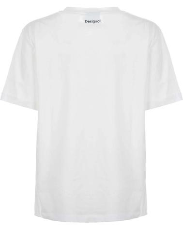 T-SHIRT BLANC MANCHES COURTES DESIGUAL AVEC IMPRIMÉ ART LINÉAIRE BLANCO