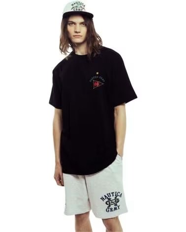 GRIMEY MAGLIETTA A MANICA CORTA GA706-BLK NEGRO