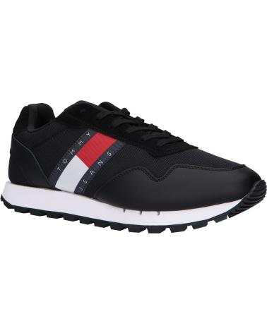 Scarpe sport per Uomo TOMMY HILFIGER EM0EM01081 LEATHER TJM RUNNER BDS BLACK