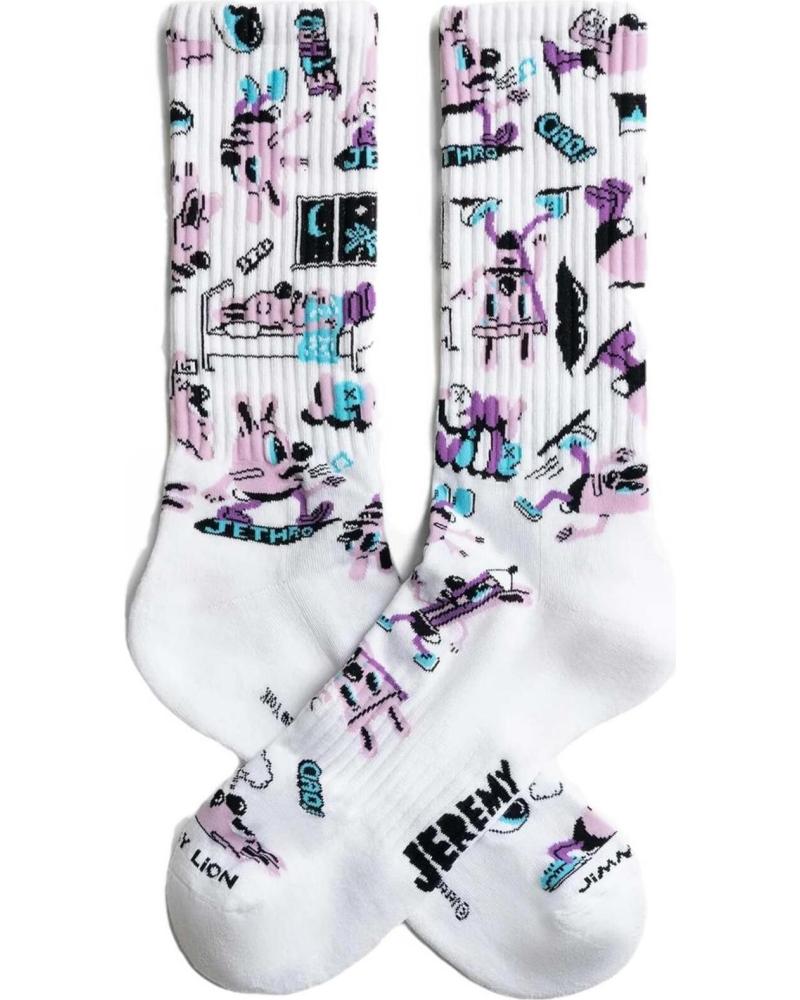 CALZINI JIMMY LION FANTASIA ASTRATTA BIANCO MULTICOLORE BLANCO