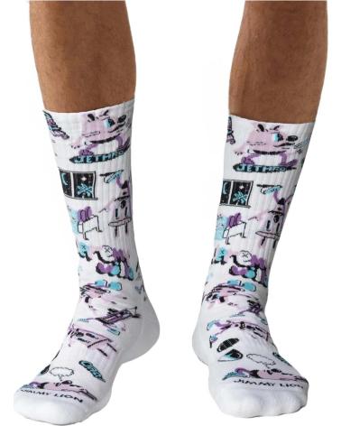 CALZINI JIMMY LION FANTASIA ASTRATTA BIANCO MULTICOLORE BLANCO