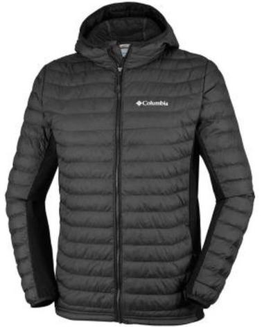 CHAQUETA DE PLUMA COLUMBIA NEGRA CON CAPUCHA NEGRO