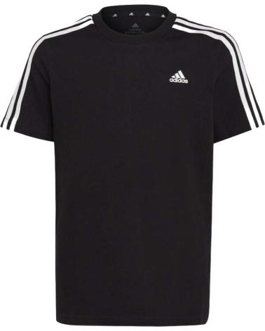 T-SHIRT MANGA CURTA ADIDAS PRETA COM 3 LISTRAS NEGRO