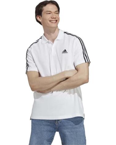POLO ADIDAS ESSENCIAIS 3 RISCAS BRANCO PARA HOMEM BLANCO