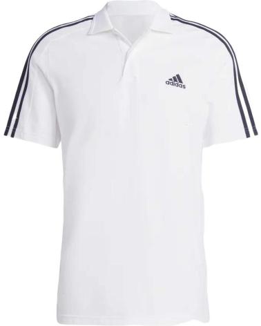 POLO ADIDAS ESSENCIAIS 3 RISCAS BRANCO PARA HOMEM BLANCO