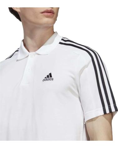 POLO ADIDAS ESSENCIAIS 3 RISCAS BRANCO PARA HOMEM BLANCO