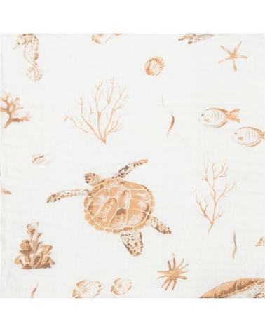 COIMASA BABY CRIB BEDDING SET - MARINE PRINT BEIGE BEIGE