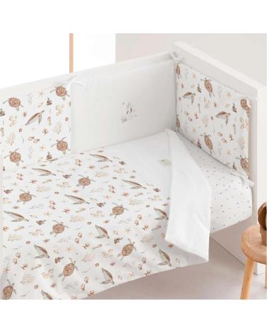 COIMASA BABY CRIB BEDDING SET - MARINE PRINT BEIGE BEIGE