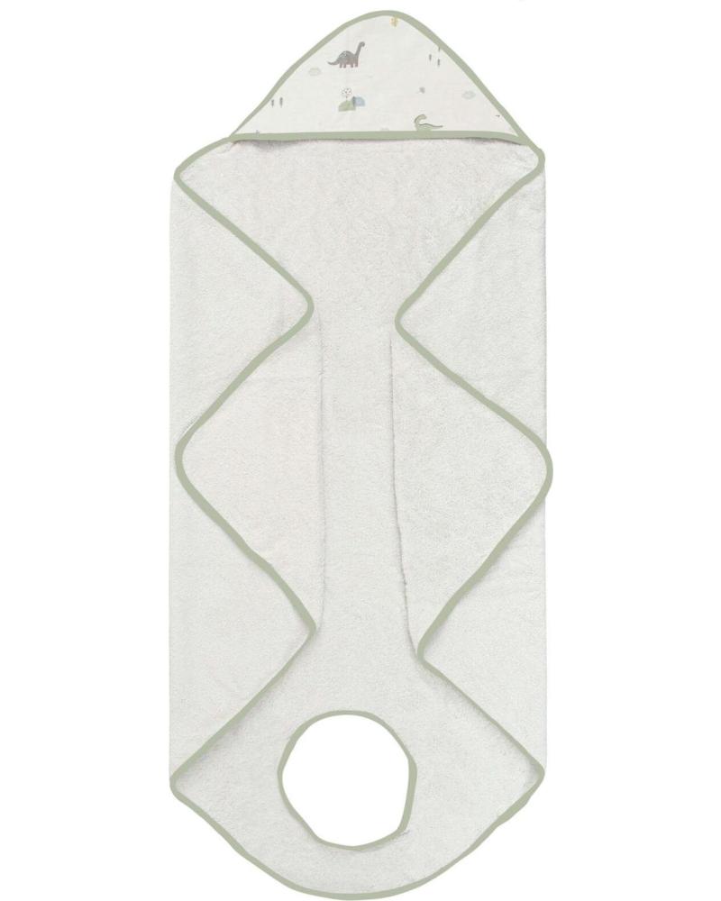 COIMASA INICIO GREEN BABY HOODED BATHROBE WITH DECORATIVE DETAIL VERDE