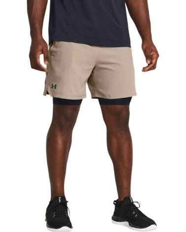 UNDER ARMOUR PANTALÓN CORTO DEPORTIVO 2 EN 1 PARA HOMBRE - BEIGE BEIGE
