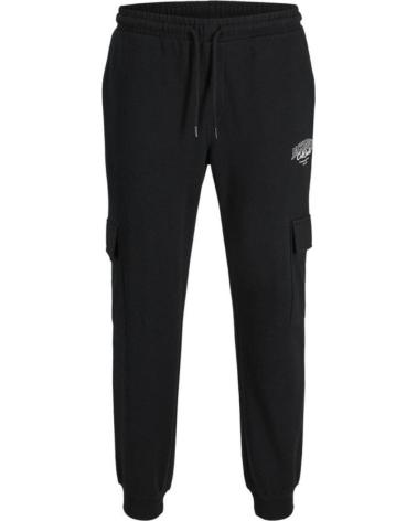 CALÇAS DE MOLETOM CARGO JACK & JONES PRETAS NEGRO