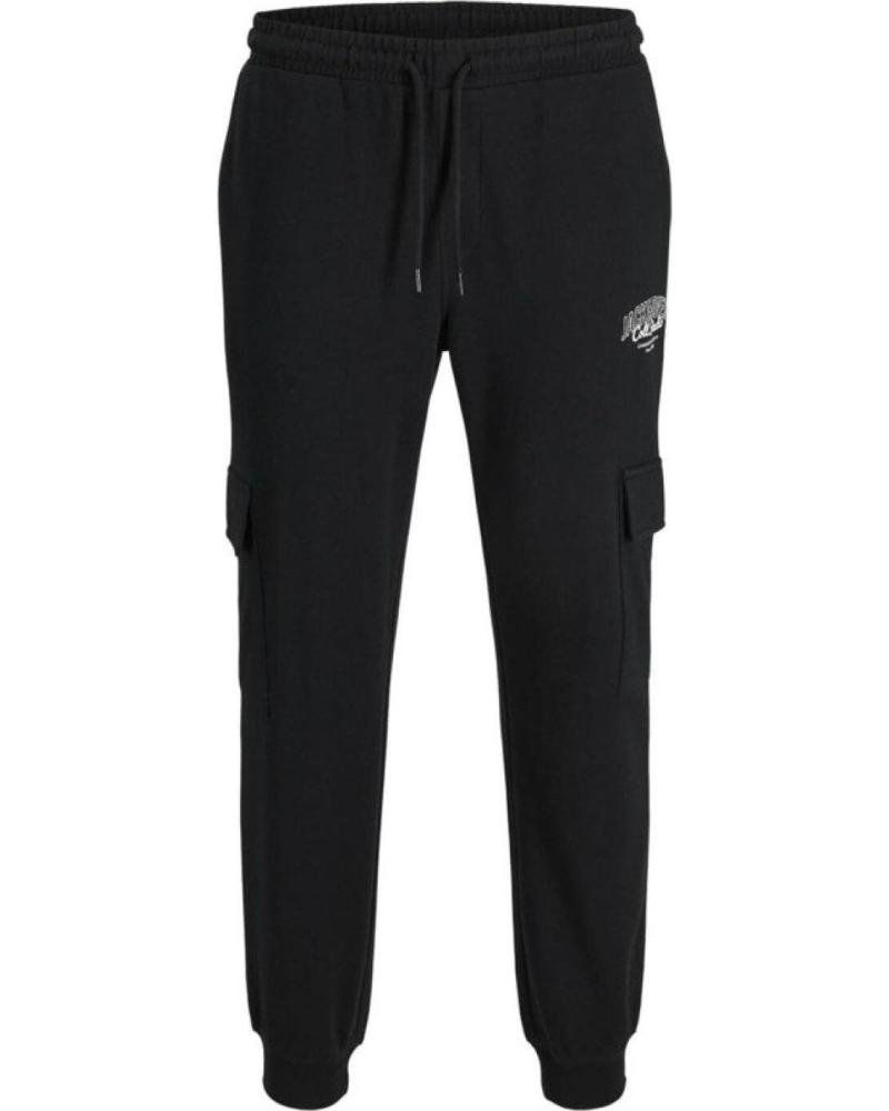CALÇAS DE MOLETOM CARGO JACK & JONES PRETAS NEGRO