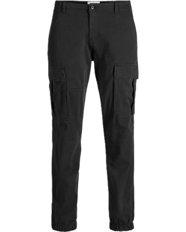 JACK AND JONES PANTALON CARGO JACK JONES JPSTKANE JONNIE CUFFED BLACK NEGRO