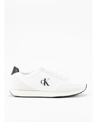 CALVIN KLEIN RETRO RUNNER ESS MIX MAT WHITE SNEAKERS BLANCO